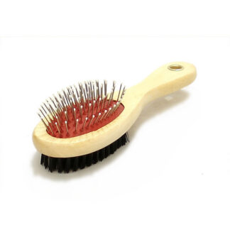 Double Sided Wooden Pet Grooming Hair Brush Pin Bristle