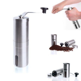 Manual Coffee Burr Grinder - Brushed Stainless Steel