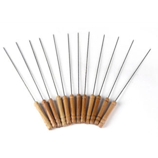 12pcs-pack-outdoor-barbecue-roasting-needle-high-quality-chrome-plated-metal-bbq-skewers-wooden-handle-grill
