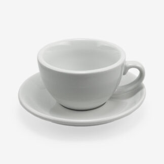 Classic White Porcelain Cuppaccino Cup and Saucer (Set of 6)
