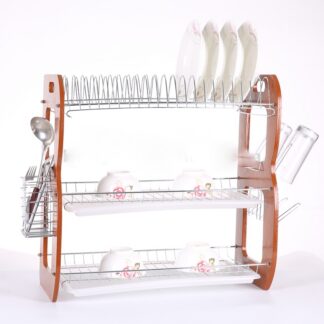 Plate Rack 3 layer Wood Panel L016