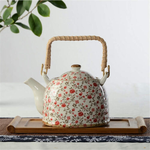 Ceramic Teapot with Bamboo Handle