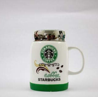 Starbucks Ceramic Mug with Lid & Silicon Base