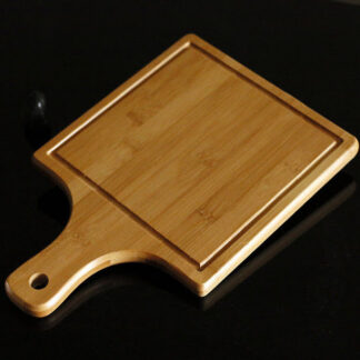 Bamboo Square Pizza Tray With Handle, Pizza Plate, Cutting Board, Fruit Plate, Steak Plate, Serving Tray
