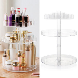 GlamStation / Large 360° Rotating Cosmetic Organizer Makeup Holder 3 Tier