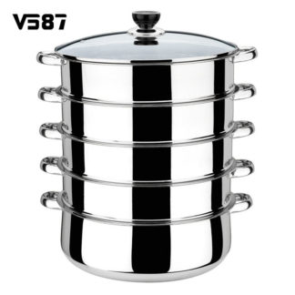 Momo Steamer Pot 5 Tier Stainless Steel 34 cm