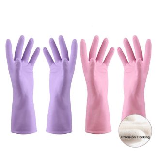 Rubber Latex Gloves with Cotton Lining Warmer