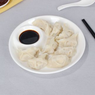Melamine Momo plate with side sauce bowl