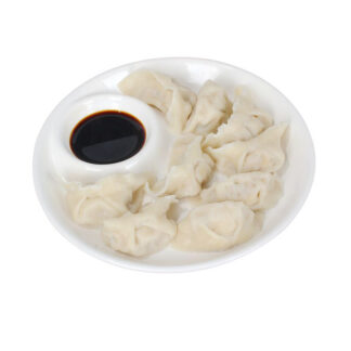 Ceramic Momo plate with side sauce bowl (Pack of 4)