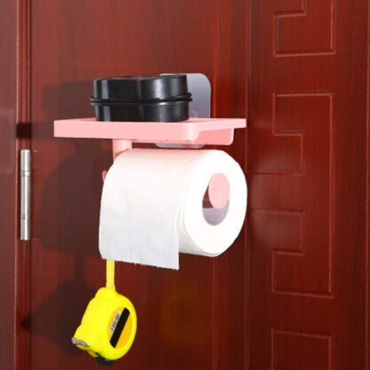 Plastic Wall Mounted Bathroom Toilet Paper Holder With Mobile Phone Stand