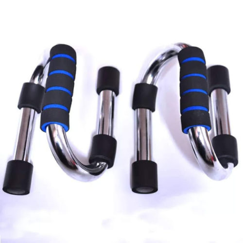 Push Up Bars Strong Chrome Steel With Cushioned Foam Grip for Pushup and Strength Training Workouts (1 Pair)