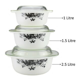 3 pcs 0pal Casserole with Lids
