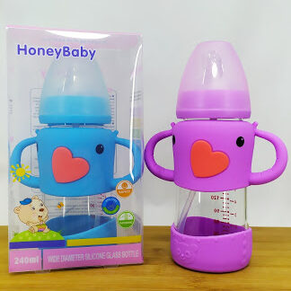 Honey Baby Glass Bottle with Silicone Base