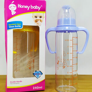 Honey Baby Standard Neck Glass Bottle w/Double handle