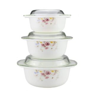 3 pcs Opal Casserole with Lids