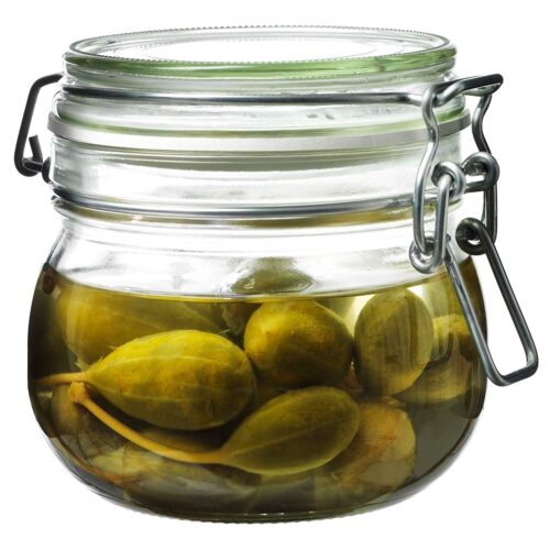 Clear Glass Jars w/ Locking Lids 500 ml
