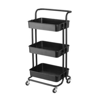 RackSense / 3 Tier Storage Rack Kitchen Living Trolley Shelf Bathroom Toilet Organizer Cart with Wheel / Rack (HP25-688H)