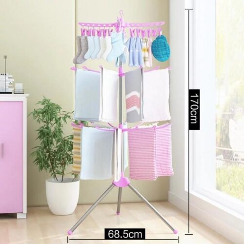 RackSense / Folding Portable Laundry Stand Drying Rack 3 Tier Tripod Clothes Hanger (HP95-820)