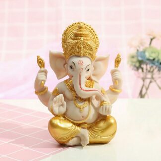 Ganesh Statue (Golden, 4" x 3" x 2.5")