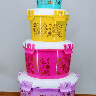 4 Pieces Storage Box (Fresh Box-NK-1723) Round Clip Lock