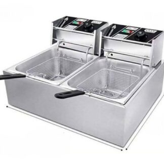 Boma Commercial Deep Fryer 2x6L Stainless Steel Commercial Twin Double Tank Electric Deep Fat Fryer Basket