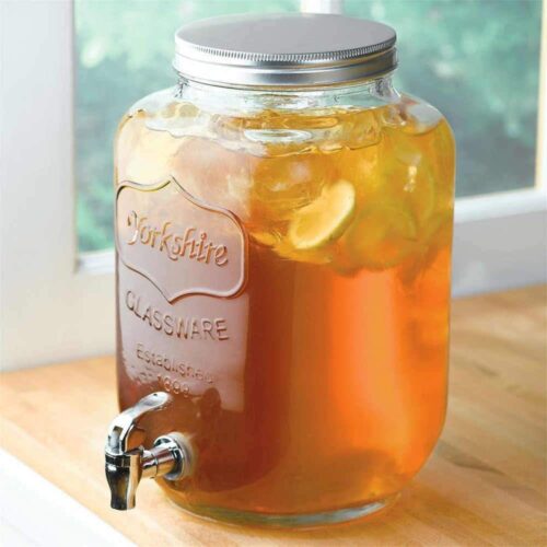 Mason Jar Glass Beverage Juice Dispenser with Tap (5 L)