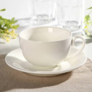Wilmax England - Set of 6 - TEA CUP & SAUCER - 250 ML - 8 OZ (Set of 6)