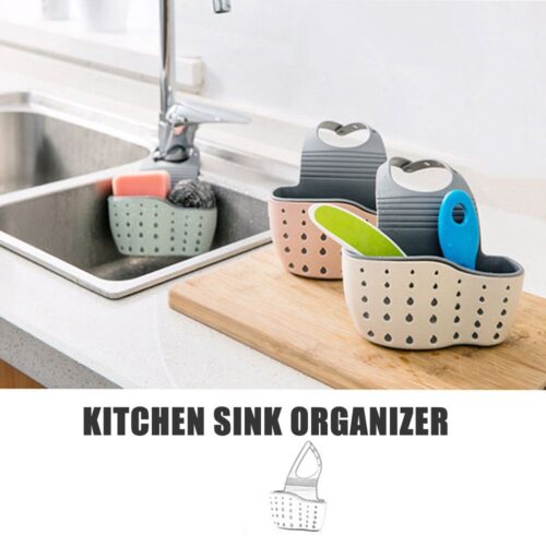 RackSense / Sink Shelf Soap Sponge Drain Rack Bathroom Holder Kitchen Storage Suction Cup Organizer Sink kitchen