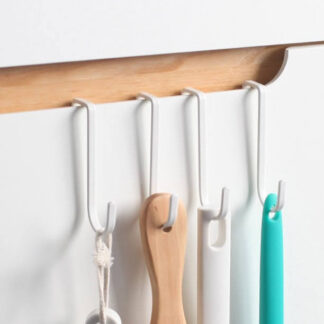 RackSense / Over The Cabinet Door Double Hooks for Kitchen, Cabinet, Drawer, Bathroom, Wardrobe (1 pc)
