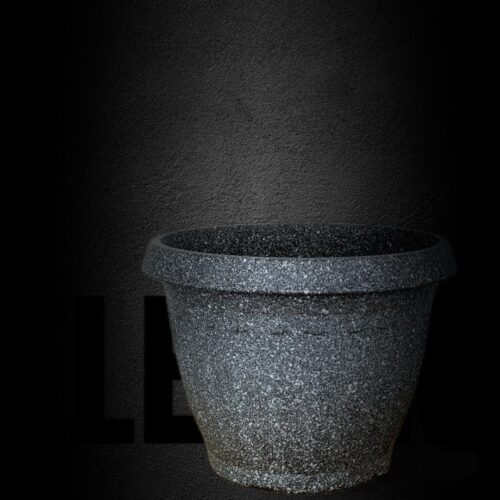 Poly Garden / Ribbed Plastic Flower Pot Stone Painted - PFP-2008P : 35 cm Diameter X 26cm Height