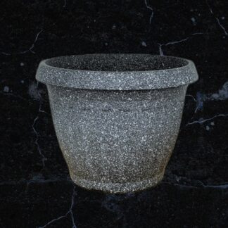 Poly Garden / Ribbed Plastic Flower Pot Stone Painted - PFP-2004P : 23 cm Diameter X 17cm Height