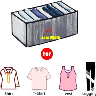 Neat Nook / 9 Grid Wardrobe Clothes Organizer, Washable T-Shirt Drawer Organizer with Compartment Storage Box,Foldable Drawer Closet Clothing Organizer Basket for T-Shirt