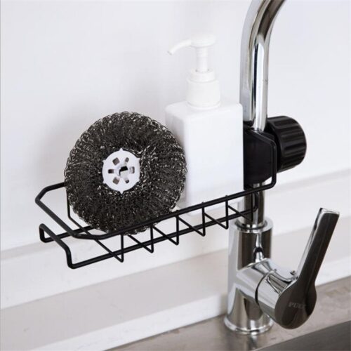 RackSense / Metal Sink Caddy Organizer for Kitchen Sink Bathroom-BLACK HP09-166H