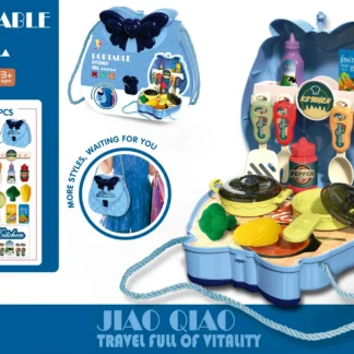 Portable Kitchen set in a blue bag, 18 pieces
