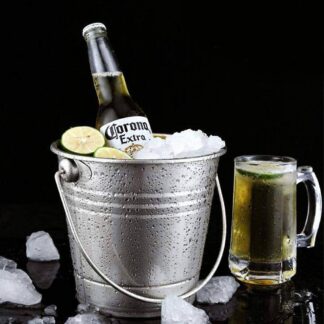 Ice Bucket Stainless Steel Ice Bucket with Handle for Household Beverage Ice Bucket Bar Beer Cocktail Ice Bucket Garden Planting Watering Bucket Ice Buckets for Parties (Color : Silver) (1.5 litre)
