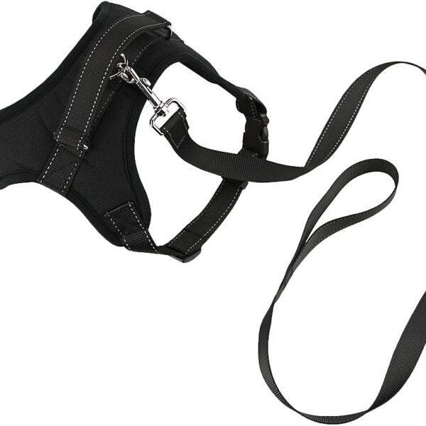 No-Pull Padded Adjustable Dog Harness Vest Heavy Duty Pet Lead Leash Set for Medium Dogs