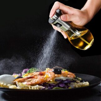 Oil Sprayer, Olive Oil Glass Spray Bottle Oil Mister Bottle Oil Dispenser for Cooking, Making Salad, Baking, Roasting, Grilling, Stainless Steel Pump