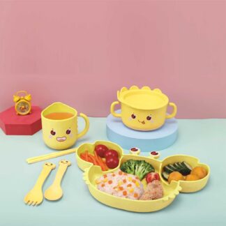 Crab Bamboo Fibre Toddler Plate and Bowl Set (6 Pcs Set) BPA Free