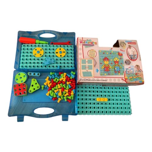 Creative Mosaic Drill Set - 125 Pcs | 2D STEM Building Toys for Kids Aged 3+ | Engineering, Construction & Learning Toy Sets | Includes Screwdriver, Bolts & Puzzle Pieces