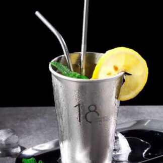 3 Pcs Stainless Steel Drinking Straw Set Reusable Straws W/Clean Brushes