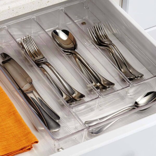 RackSense / Cutlery Tray Clear 5 Compartment (34.9 x 27.3 x 5.1 Cm)