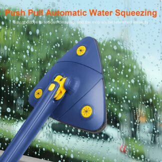 360° Triangular Rotatable Cleaning Mop with Long Handle for Floor Ceiling Window Wall Household Accessories