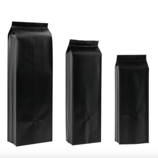 Coffee Beans Packing Bag Tall With Sealed Aluminum Foil with Aroma Protection Valve Matte Finish (50 Pcs) 250 gm