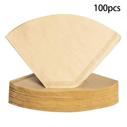 100 Pcs Coffee Filters Disposable Cone Paper Coffee Filter Natural Unbleached Filter 4-6 Cup for Pour Over Coffee Makers