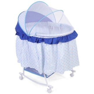 New Born Baby Swing Cradle Bed/Crib with Mosquito Net Canopy Bassinet Wheel System
