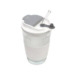 Drink Coffee Glass Cup with Lid and Straw and Sleeve | 500 ml