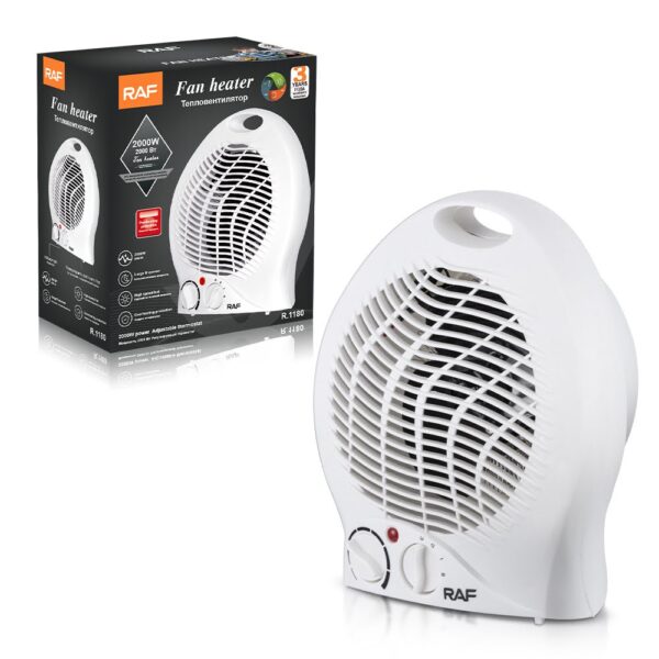 RAF Upright Portable Fan Heater with Variable Thermostat, 2 Heat Settings & Fan Mode Room Electric Heater, Easy to Use, Compact Design with Carry Handle Heater | 2000W | R.1180