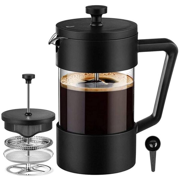 Nuwa French Press - Coffee Maker with 3 Part Superior Filtration 600ml