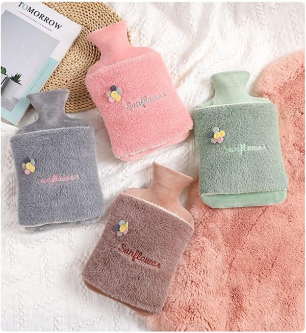 Hot Water Bag with Fluffy Artificial Fur Cover (1000ML)