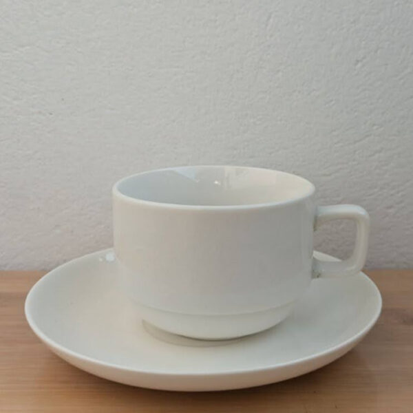 200ml Restaurant cafe coffee/tea set | White Porcelain | Set of 6